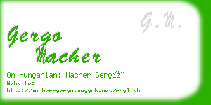 gergo macher business card